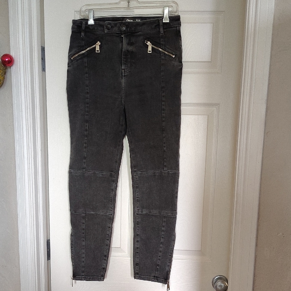 OWN. Dark Grey Crop Skinny Jeans